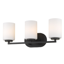 Golden 2243-BA3 BLK-OP - Golden Lighting Manhattan 3-light Vanity in Matte Black